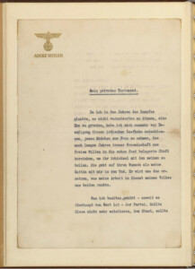 Hitler’s Testament: Historic Final Statement